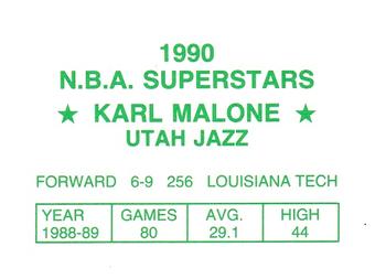 1990 N.B.A. Superstars (Green Back) (unlicensed) #NNO Karl Malone Back