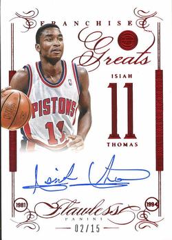 2013-14 Panini Flawless - Franchise Greats Autographs Ruby #FG-IT Isiah Thomas Front