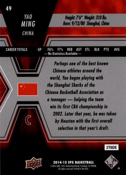 2014-15 SPx #49 Yao Ming Back