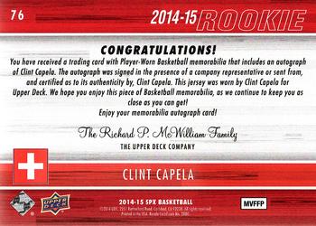 2014-15 SPx #76 Clint Capela Back