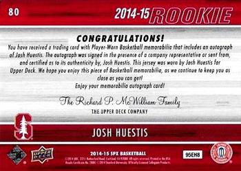 2014-15 SPx #80 Josh Huestis Back