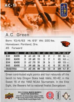 2014-15 Upper Deck NCAA March Madness #AC-1 A.C. Green Back