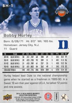 2014-15 Upper Deck NCAA March Madness #BH-1 Bobby Hurley Back
