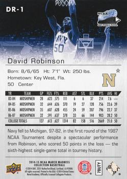 2014-15 Upper Deck NCAA March Madness #DR-1 David Robinson Back