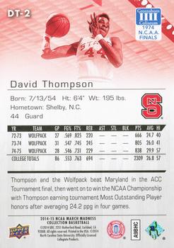 2014-15 Upper Deck NCAA March Madness #DT-2 David Thompson Back