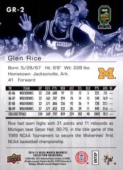 2014-15 Upper Deck NCAA March Madness #GR-2 Glen Rice Back