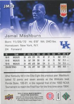 2014-15 Upper Deck NCAA March Madness #JM-2 Jamal Mashburn Back