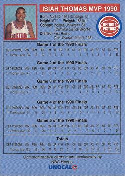 1990-91 Unocal Detroit Pistons #NNO Isiah Thomas Back