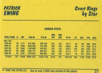 1990-91 Star Court Kings #37 Patrick Ewing Back