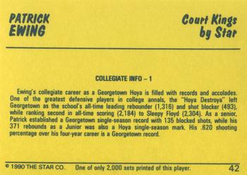 1990-91 Star Court Kings #42 Patrick Ewing Back
