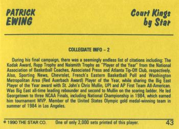 1990-91 Star Court Kings #43 Patrick Ewing Back