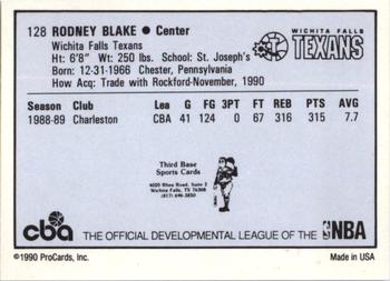 1990-91 ProCards CBA #128 Rodney Blake Back
