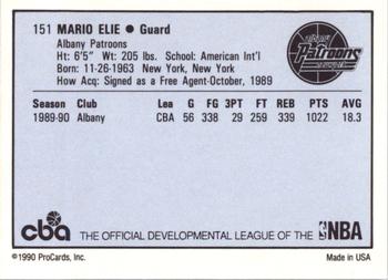 1990-91 ProCards CBA #151 Mario Elie Back
