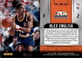 2014-15 Panini Totally Certified - Ballot Busters Signatures #BB-AE Alex English Back