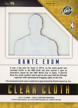 2014-15 Panini Totally Certified - Clear Cloth Jerseys Red #95 Dante Exum Back