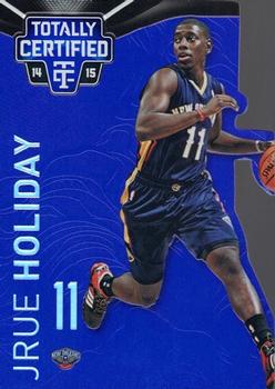 2014-15 Panini Totally Certified - Platinum Mirror Blue Die Cuts #13 Jrue Holiday Front
