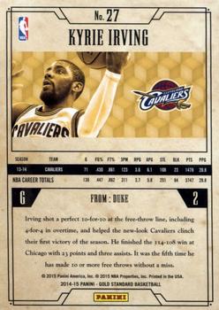 2014-15 Panini Gold Standard #27 Kyrie Irving Back