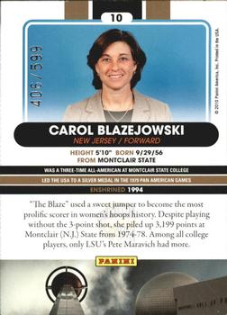 2010 Panini Hall of Fame #10 Carol Blazejowski  Back