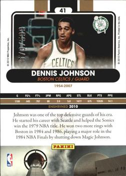 2010 Panini Hall of Fame #41 Dennis Johnson  Back