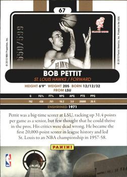 2010 Panini Hall of Fame #67 Bob Pettit  Back