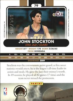 2010 Panini Hall of Fame #79 John Stockton  Back