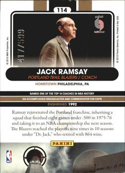 2010 Panini Hall of Fame #114 Jack Ramsay  Back