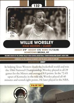 2010 Panini Hall of Fame #132 Willie Worsley  Back