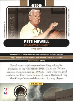 2010 Panini Hall of Fame #140 Pete Newell  Back