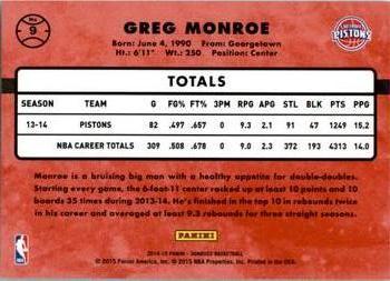2014-15 Donruss #9 Greg Monroe Back