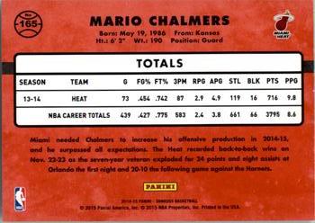 2014-15 Donruss #165 Mario Chalmers Back