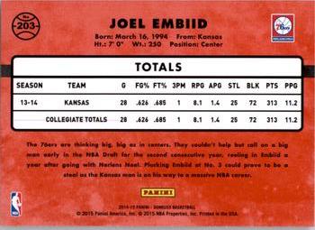 2014-15 Donruss #203 Joel Embiid Back