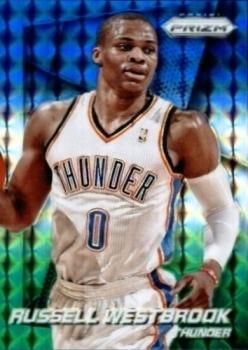 2014-15 Panini Prizm - Prizms Blue and Green Mosaic #52 Russell Westbrook Front