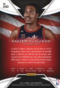 2014-15 Panini Select #240 Hakeem Olajuwon Back