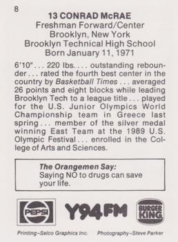 1989-90 Syracuse Orangemen #8 Conrad McRae Back