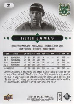 2014-15 SP Authentic #34 LeBron James Back