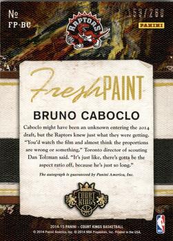 2014-15 Panini Court Kings - Fresh Paint Autographs #FP-BC Bruno Caboclo Back