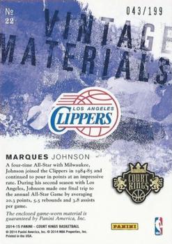 2014-15 Panini Court Kings - Vintage Materials #22 Marques Johnson Back