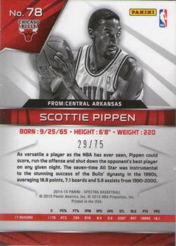2014-15 Panini Spectra #78 Scottie Pippen Back