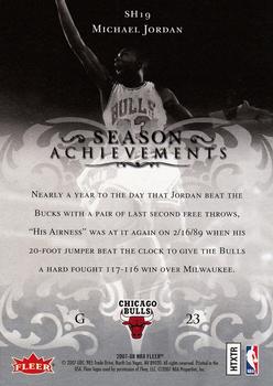 2007 Fleer Michael Jordan - Season Achievements #SH19 Michael Jordan Back