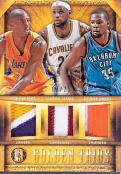 2014-15 Panini Gold Standard - Golden Trios #27 Kevin Durant / Kobe Bryant / LeBron James Front