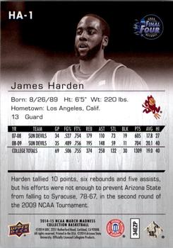 2014-15 Upper Deck NCAA March Madness - Sepia #HA-1 James Harden Back