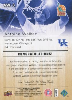 2014-15 Upper Deck NCAA March Madness - Gold Foil Autographs #AW-3 Antoine Walker Back