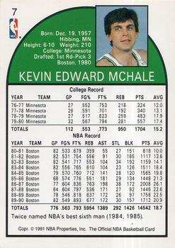 1991 Hoops 100 Superstars #7 Kevin McHale Back