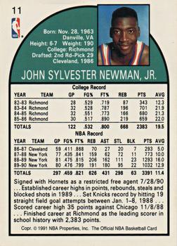1991 Hoops 100 Superstars #11 Johnny Newman Back