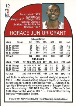 1991 Hoops 100 Superstars #12 Horace Grant Back