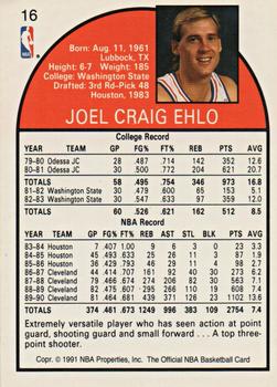 1991 Hoops 100 Superstars #16 Craig Ehlo Back