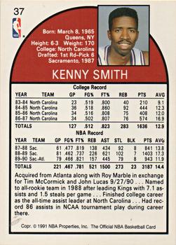 1991 Hoops 100 Superstars #37 Kenny Smith Back