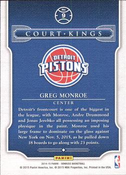 2014-15 Donruss - Court Kings #9 Greg Monroe Back