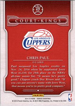2014-15 Donruss - Court Kings #17 Chris Paul Back