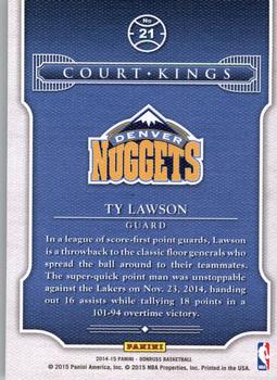2014-15 Donruss - Court Kings #21 Ty Lawson Back